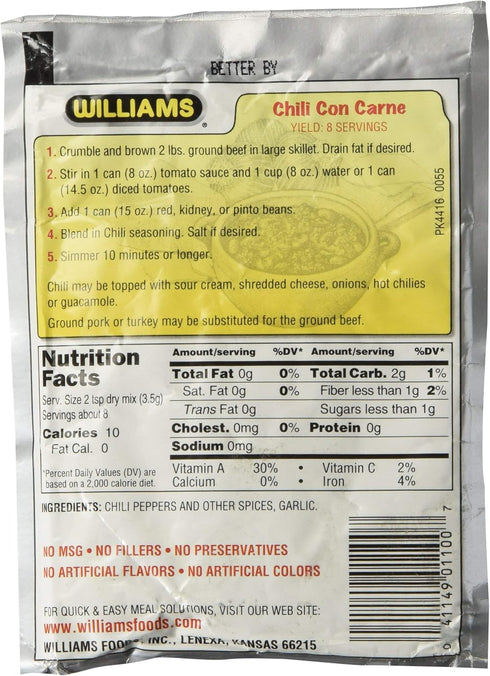 Williams, Ssnng Chili Original 1 oz (Pack of 12)