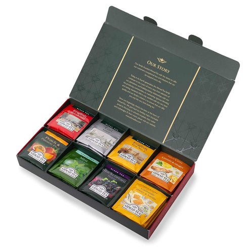 Ahmad Tea Black, Green, & Herbal Teas, Tea Master's Selection Gift Box with 8 Teas, 48 Teabags