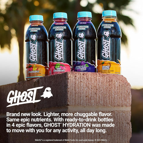 16.9 Oz, 12 Pack GHOST Hydration Drink, Welchs Grape - RTD Sports Drink with Electrolytes, Natural Vitamins & Minerals