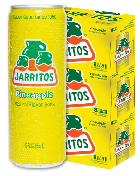 Jarritos - Mexican Soda Soft Drinks, Pineapple (12 oz, 355ml) 24 Cans