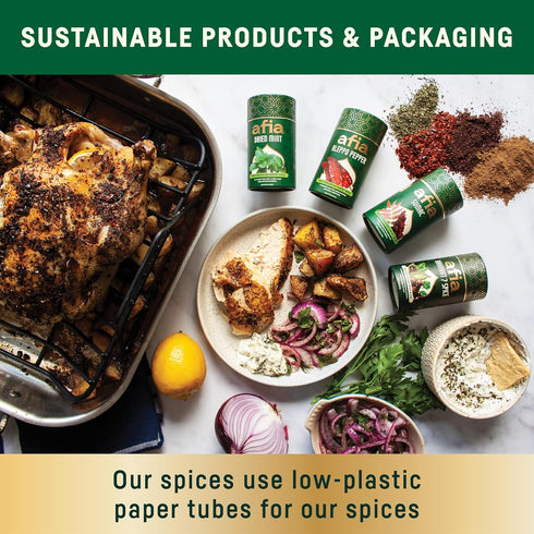 Set Set (Pack 3) Afia Mediterranean Pantry Spices Gift | Aleppo Pepper, Dried Mint & Sumac | Seasoning for Steak