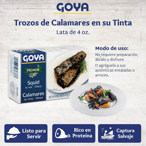 4 oz. (Pack 3 Goya Calamares Tinta Squid