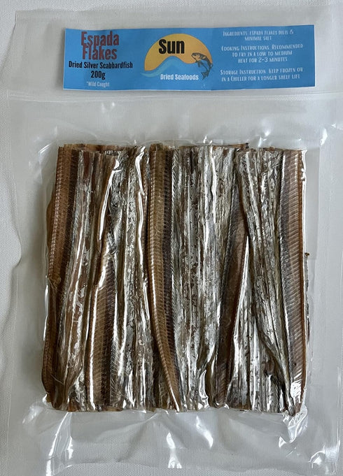 Sun dried seafoods (200g) Espada Flakes/Dried Scabbardfish, Dried Fish, Wild Caught, Chemical Free
