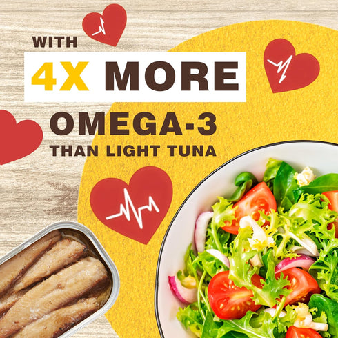 22g 3's 3.75 Oz 12-Pack Season Sardines in Water Skinless & Boneless, Wild Caught, of Protein, Keto Snacks, More Omega