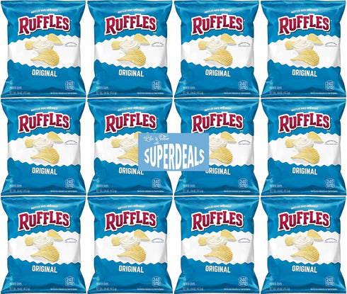 Ruffles Potato Chips, Original, 1.5 Ounce Bag (Pack of 12) Value Pack