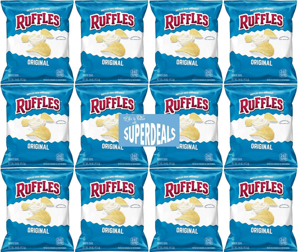 Ruffles Potato Chips, Original, 1.5 Ounce Bag (Pack of 12) Value Pack