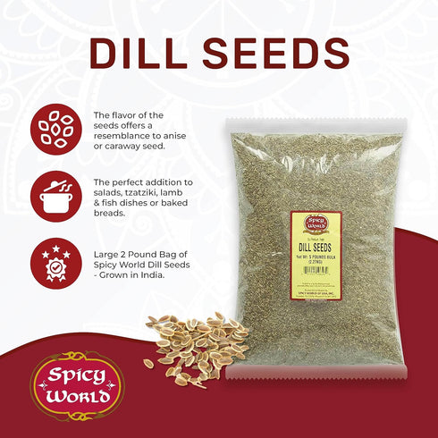 Spicy World 5 Dill Seeds Pounds Bulk (Suva)