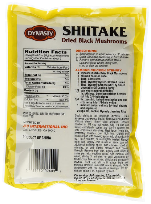 1 Dynasty Shiitake Dried Black Mushrooms, Ounce