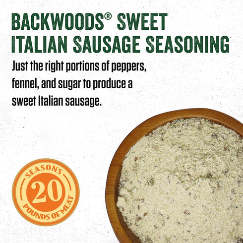 20 9.5 Package LEM Products Backwoods Sweet Italian Fresh Sausage Seasoning Kit, Ideal for Wild Game and Domestic Meat