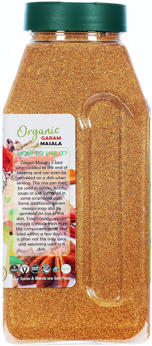 (7-Spice 16oz (1lb) 454g Rani Organic Garam Masala North Indian Spices Blend) PET Jar ~ All Natural | Salt-Free | Vegan