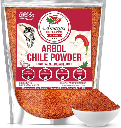 Chile de Arbol Dried Red Chili Pepper Powder, 4oz, Ground Peppers for Authentic Mexican Cuisine