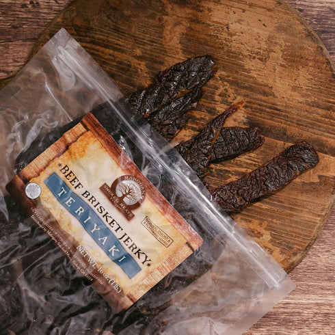 16oz Mahogany Smoked Meats: Teriyaki Brisket Jerky