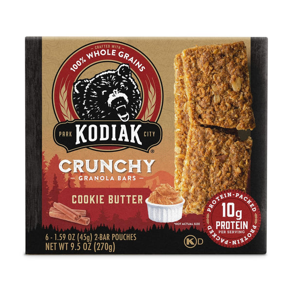 Kodiak Cakes Crunchy Granola Snack Bars, Cookie Butter, High Protein, 100% Whole