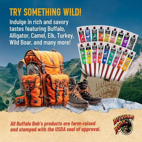 Buffalo Bob's 10 Pack Wild Game Meat Snack Stick - Honey Ham Stick