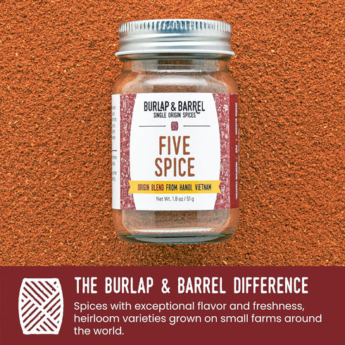 1.8oz Burlap & Barrel Five Spice Warm, Slightly Spicy, Aromatic Vietnamese Five Spice As Seen on Shark Tank - Glass Jar