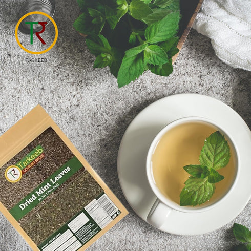 Tarkeeb Cut Mint Leaves - Dried, All Natural, Gluten Free, Vegan, 1.76oz/50g