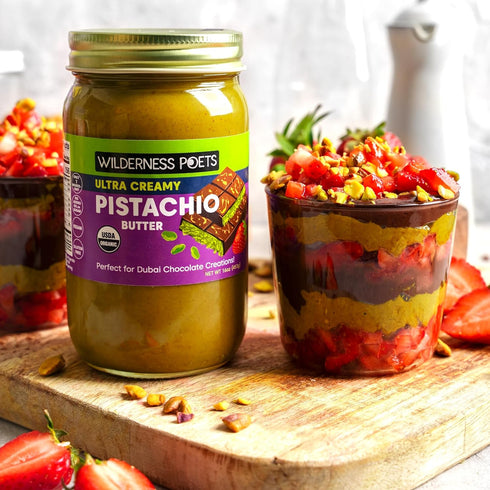 1 (16 oz), 100% Wilderness Poets, Organic Ultra Creamy Pistachio Nut Butter - Pound Silky Smooth, Perfect for Dubai