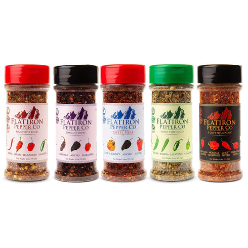 Flatiron Pepper Co - Hatch Valley Green. Premium Green Chile Flakes. Hatch Green Chile - Jalapeno - Habanero