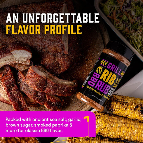 10.4oz Hey Grill Hey | Rib Rub | BBQ Rub | Rib Seasoning | Beef & Pork Seasoning | BBQ Chicken and More | NBBQA Award