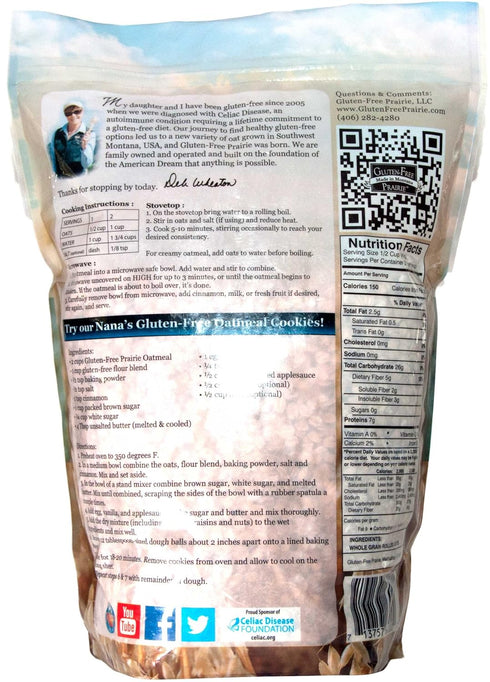 3 Gluten-Free Prairie Oatmeal, Certified Gluten Free Purity Protocol, Non-GMO, Vegan, Pounds