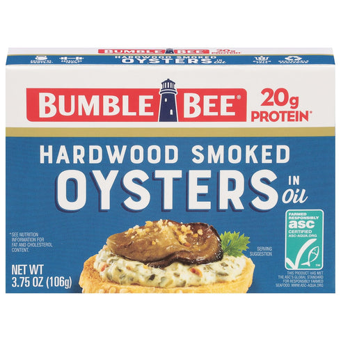 Bumble Bee Canned Hardwood Smoked Oysters, 3.75 oz Can - Ready to
