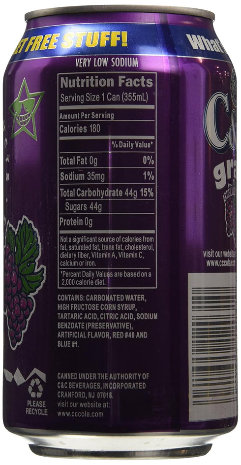 C&C 24 Count Soda, Grape