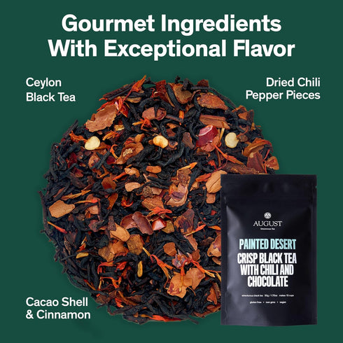 Uncommon (1.75oz) August Painted Desert Black Tea Spicy and Rich Blend with Notes of Mexican Chili, Cinnamon, and Dark