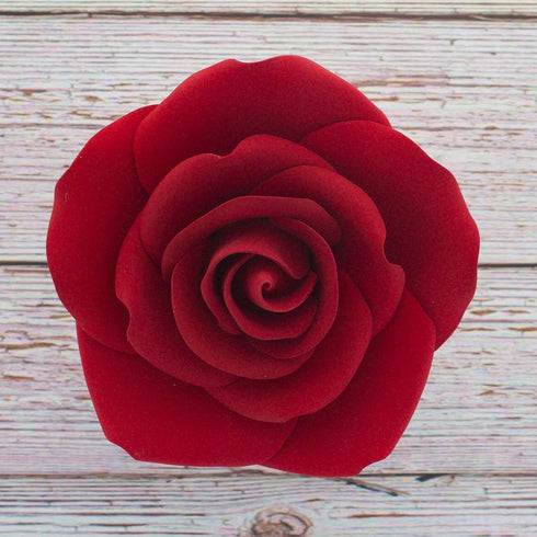 5 inch 1 Count Global Sugar Art Rose Sugar Cake Flowers Jumbo Deep Red, by Chef Alan Tetreault