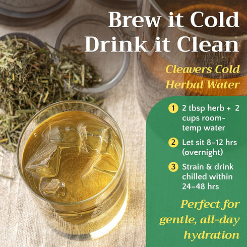 1lb (16 oz) Cleavers Herb Tea (Galium Aparine) - Dried Cut & Sifted Cleaver Herbs - Fresh Herbal Loose Leaf Teas, Bulk
