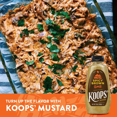 12 Oz, Pack 1 Koops' Spicy Brown Mustard Spicy Mustard, Gluten-Free, Kosher, Made in USA, From Quality Mustard Seeds