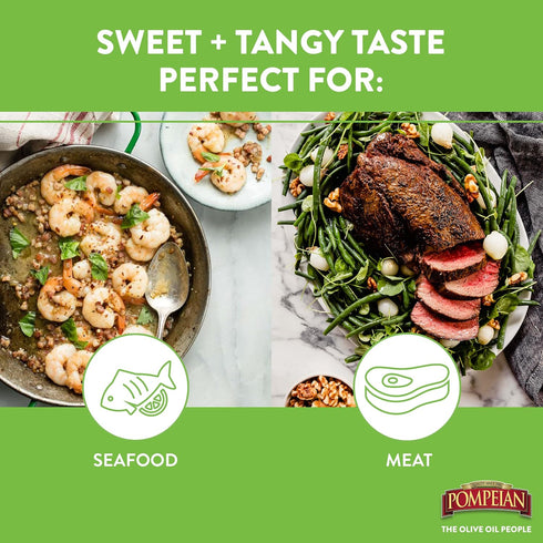 30 OZ. (Pack 2) Pompeian Gourmet Balsamic Vinegar, Perfect for Salad Dressings, Sauces, Seafood & Meat Dishes