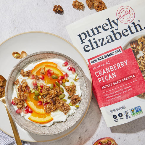 12 Oz (Pack 3) Purely Elizabeth, Cranberry Pecan, Ancient Grain Granola, Gluten-Free, Non-GMO, Bags