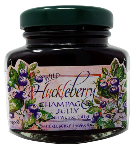 Taste the Wilderness Wild Huckleberry Champagne Jelly 5 oz, Made in USA