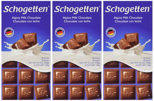 Schogetten (Pack 3) Alpine Milk Chocolate German Chocolate Bars