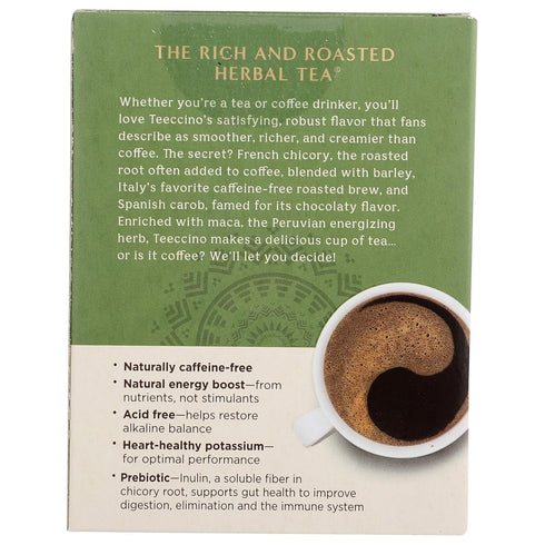 10 Teeccino Maca Chocolat Herbal Tea - Rich & Roasted Herbal Tea Thats Caffeine Free & Prebiotic with Natural Energy