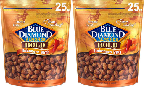 Blue Diamond Almonds Habanero BBQ Flavored Snack Nuts, 25 Oz Resealable Bag