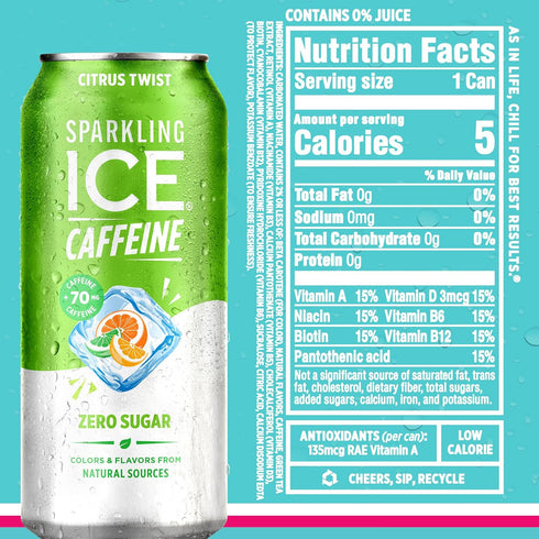 Pack,Flavored Antioxidants,16 oz,(Citrus Citrus),(Pack 24) Sparkling Ice Caffeine Variety Sparkling Water,Zero