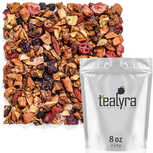 Tealyra Tropical Harvest Herbal Loose Leaf Tea | Dragon Fruit, Sea Buckthorn, Goji, Pineapple, Cranberry