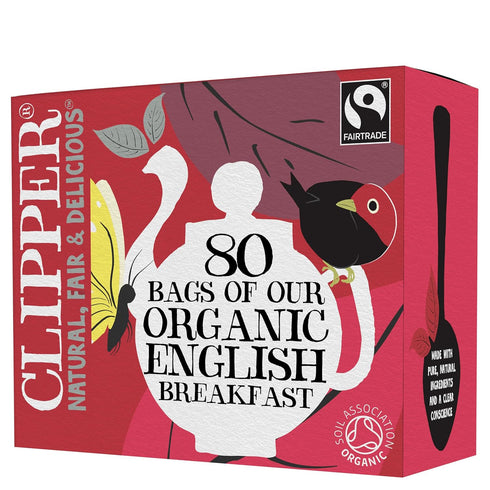 Clipper Tea, English Breakfast Assam Blend, Fairtrade, Organic, Plant-Based, Caffeinated British Tea,