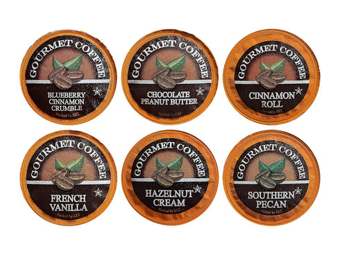 Generic Single Serve Sampler: Blueberry Cinnamon Crumble, Chocolate Peanut Butter, Cinnamon Roll, French