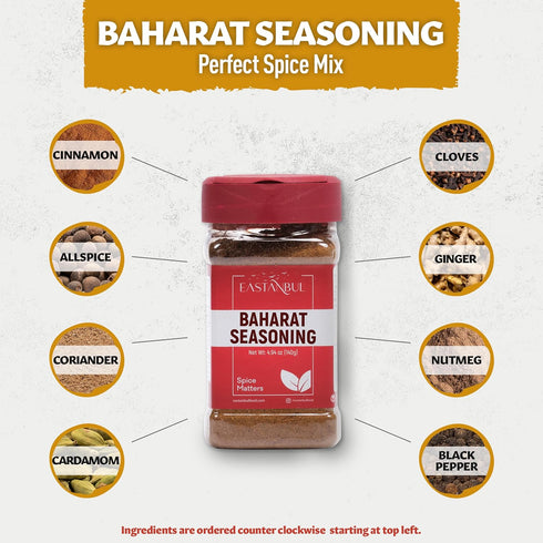 4.94oz, Eastanbul Baharat Spice Blend, Baharat Spice, Seasoning For Turkish & Middle Eastern Dishes, Turkish Seasoning