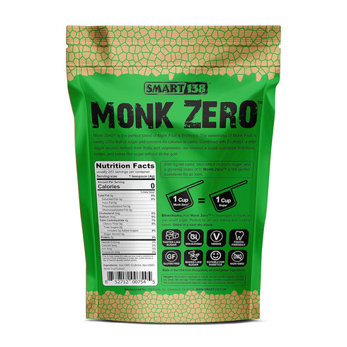 1:1 40oz) Monk Zero - Monk Fruit Sweetener, Non-Glycemic, Keto Approved, Zero Calories, Sugar Substitute (Granular