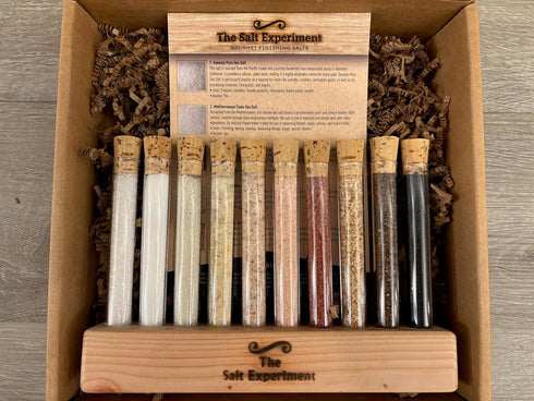 The Salt Experiment Set 10 10 Gourmet Salt Gift - Delicious, Natural Finishing Salts from across the Globe! - Test Tube