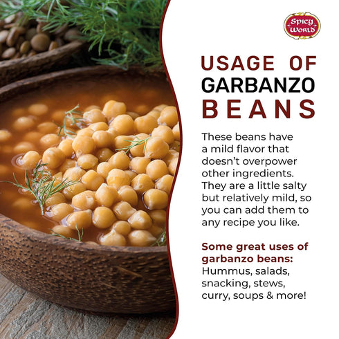 Spicy World 4 LB Hummus Garbanzo Beans - Chickpeas Dried Bag - All Natural, Sproutable, Perfect for - by