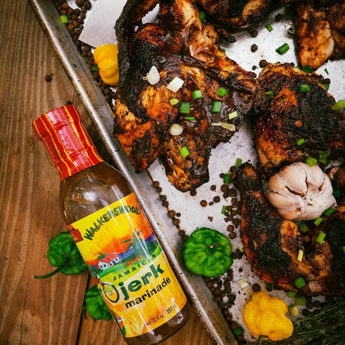 Walkerswood Jerk BBQ Kit - 1 x 12 oz Spicy Jerk BBQ Sauce + 1 x 12 oz Spicy Jerk Marinade (Pack of 2)
