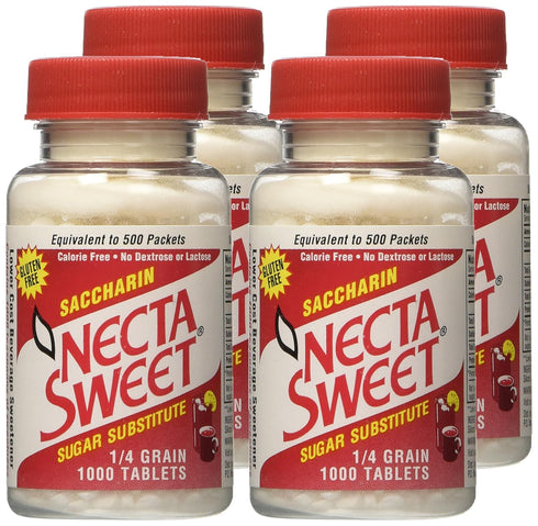 Necta Sweet 1/4 1000 (Pack 4) Saccharin Tablets, Grain, Tablet Bottle