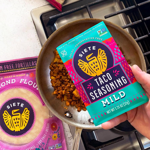 Siete Mild Taco Seasoning Mix | Gluten Free, Vegan, Paleo, Preservative Free | Whole 30 Approved (6 Packets, 42
