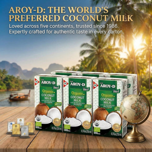 Aroy-D 8.5 Oz (Pack 6) Organic Coconut Milk Fl