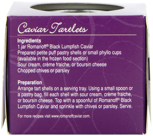 Romanoff 2 oz, Caviar Black Lumpfish, Whole