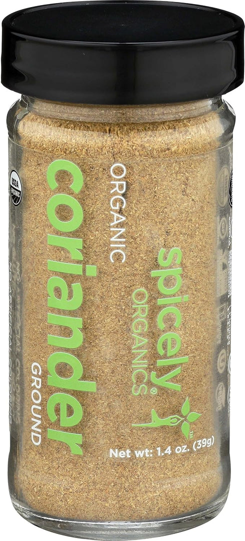 Spicely Organic Coriander Powder, 1.40 Ounce Jar, Certified Gluten Free